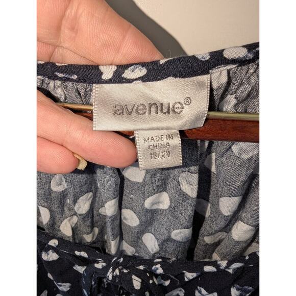 Avenue Womens Plus Size 18/20 Half Sleeve Black White Polka Dot Sheath Dress - Picture 2 of 7